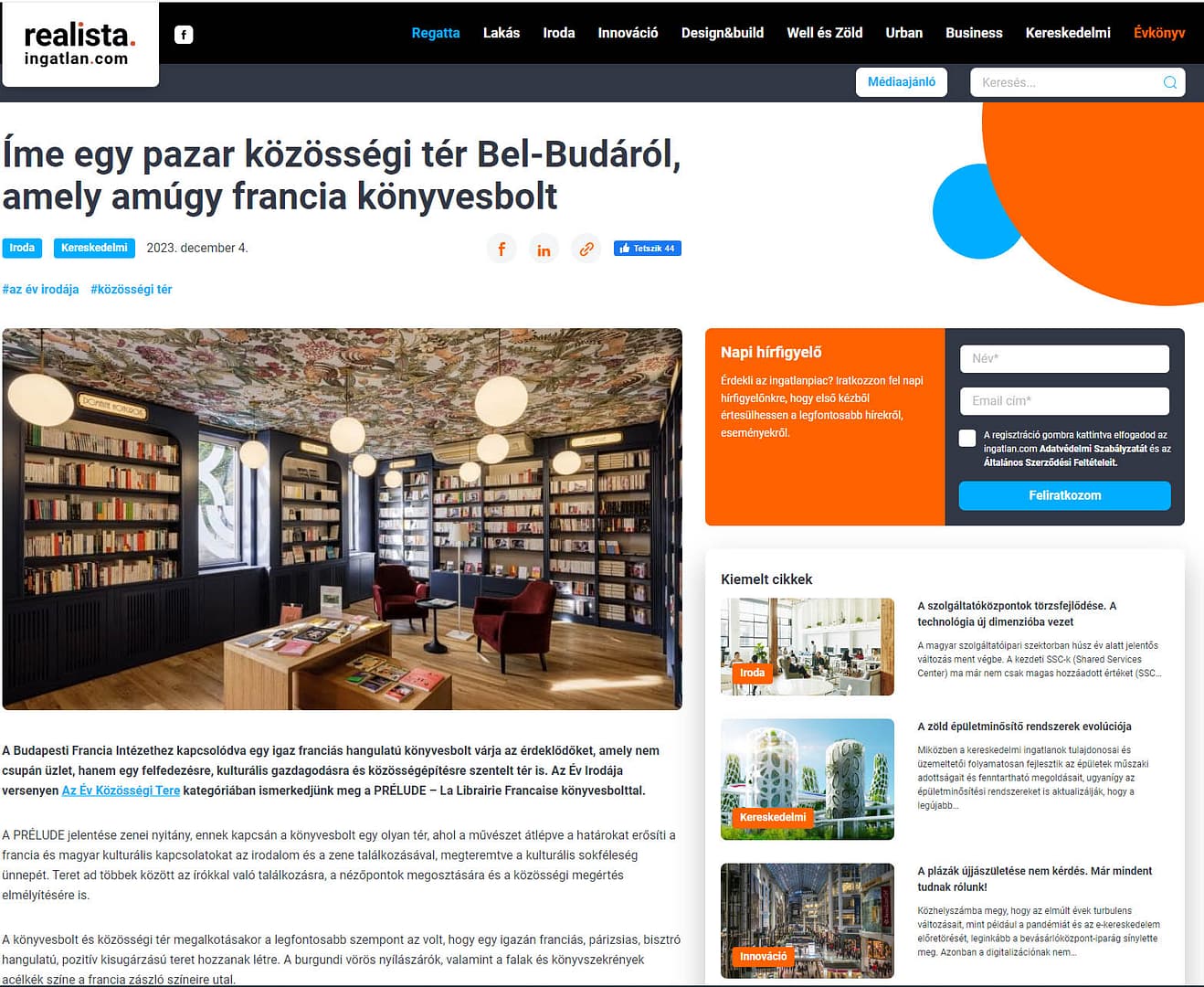 1 ingatlan.com realista könyvesbolt belbuda belsőépítész impressono